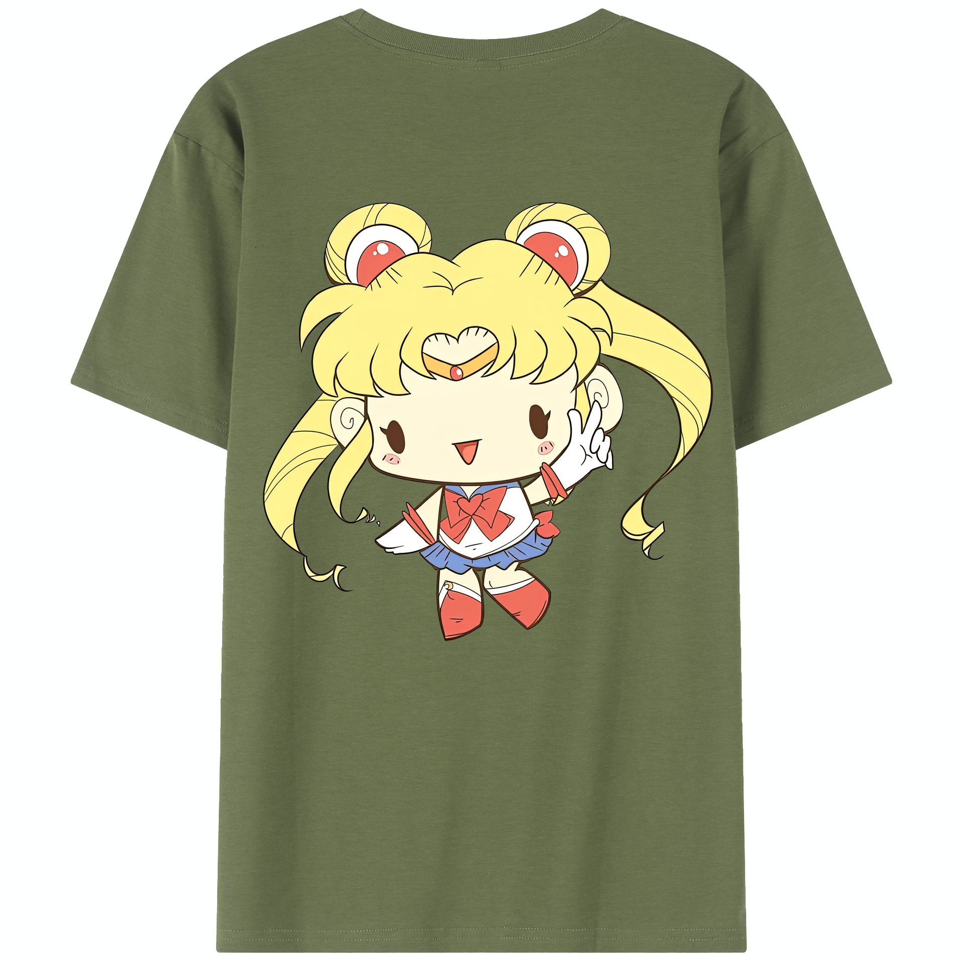 （画像用） 美少女戦士セーラームーン 月野 うさぎ つきの うさぎ Sailor Moon Tsukino Usagi 綿100％半袖Tシャツ（背面プリント）